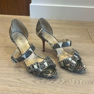 Louboutin snakeskin heels, size 41